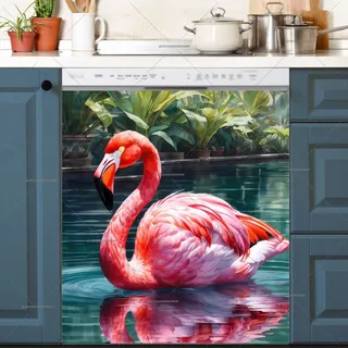 Preview of Flamingo in the Swimming Pool magnet.