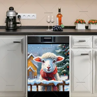 Preview of Cute Winter Sheep magnet.