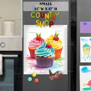 Preview of Sweet Colorful Cupcakes magnet in Small size.