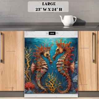 Preview of Creepy Seahorse Couple magnet in Large size.