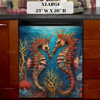 Preview of Creepy Seahorse Couple magnet in Extra Large size.