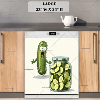 Preview of Cute Surprised Pickle magnet in Large size.