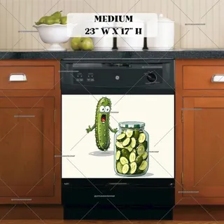 Preview of Cute Surprised Pickle magnet in Medium size.