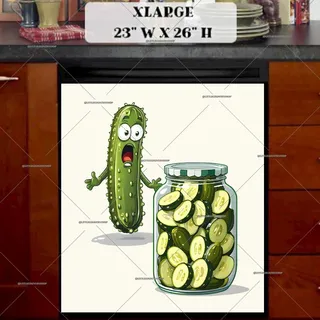 Preview of Cute Surprised Pickle magnet in Extra Large size.