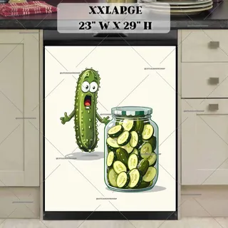 Preview of Cute Surprised Pickle magnet in XX Large size.