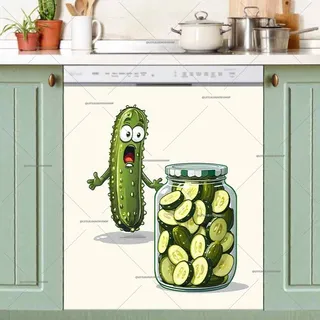 Preview of Cute Surprised Pickle magnet.