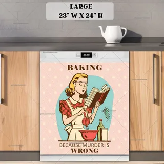 Preview of Funny Retro Cooking Woman magnet in Large size.