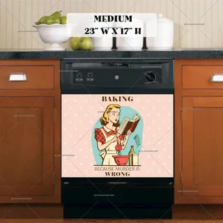 Preview of Funny Retro Cooking Woman magnet in Medium size.