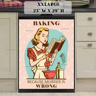 Preview of Funny Retro Cooking Woman magnet in XX Large size.