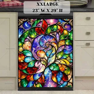 Preview of Colorful Stained Glass Pattern magnet in XX Large size.