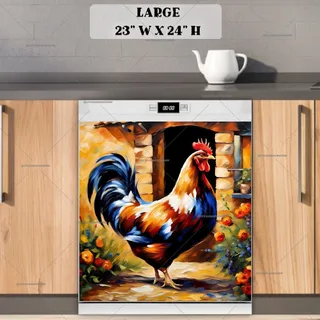 Preview of Tuscan Farmhouse Rooster magnet in Large size.