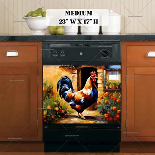 Preview of Tuscan Farmhouse Rooster magnet in Medium size.