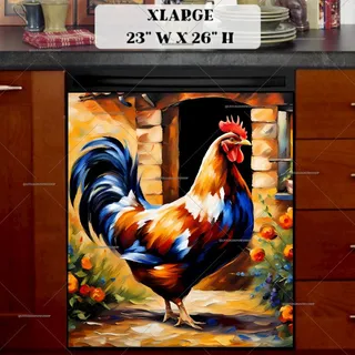 Preview of Tuscan Farmhouse Rooster magnet in Extra Large size.