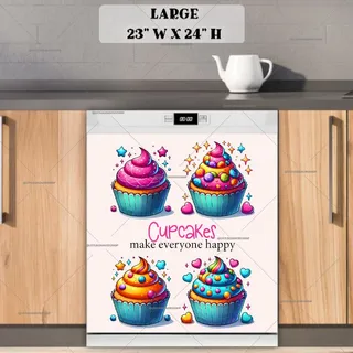 Preview of Cute Colorful Cupcakes magnet in Large size.