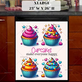 Preview of Cute Colorful Cupcakes magnet in Extra Large size.