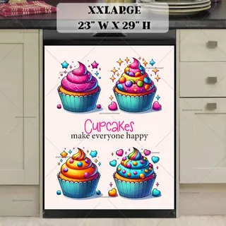 Preview of Cute Colorful Cupcakes magnet in XX Large size.