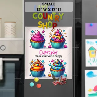 Preview of Cute Colorful Cupcakes magnet in Small size.