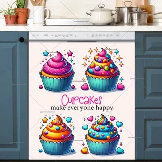 Preview of Cute Colorful Cupcakes magnet.