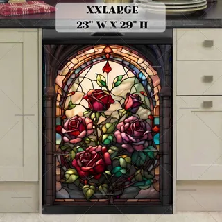 Preview of Stained Glass Roses at the Gate magnet in XX Large size.