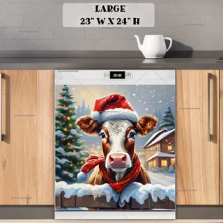 Preview of Cute Santa Cow magnet in Large size.