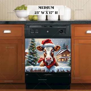 Preview of Cute Santa Cow magnet in Medium size.