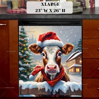 Preview of Cute Santa Cow magnet in Extra Large size.