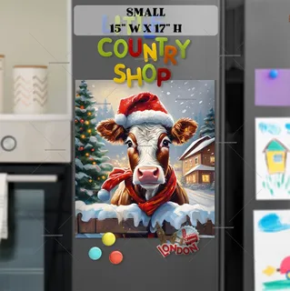 Preview of Cute Santa Cow magnet in Small size.