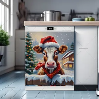 Preview of Cute Santa Cow magnet.