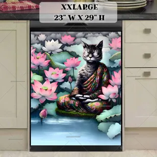 Preview of Meditating Zen Cat magnet in XX Large size.