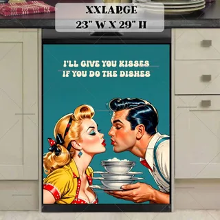 Preview of Retro Couple in the Kitchen magnet in XX Large size.