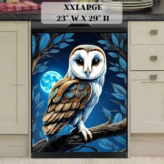 Preview of Beautiful Barn Owl on the Tree magnet in XX Large size.