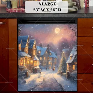 Preview of Victorian Town Christmas magnet in Extra Large size.