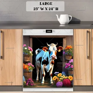 Preview of Farmhouse Calf at the Door magnet in Large size.