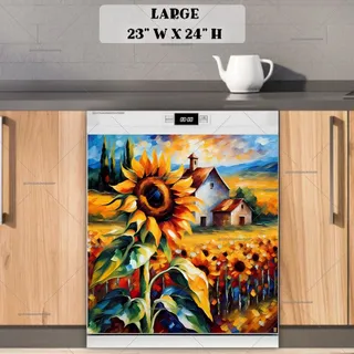 Preview of Blooming Sunflowers at the Farmhouse magnet in Large size.