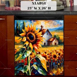 Preview of Blooming Sunflowers at the Farmhouse magnet in Extra Large size.