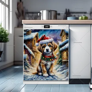 Preview of Puppy in Santa Hat magnet.