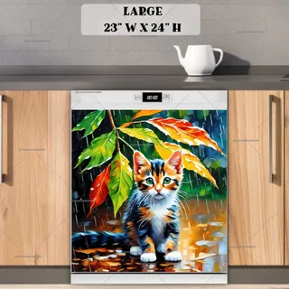 Preview of Kitten in the Rain magnet in Large size.