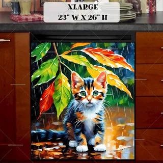 Preview of Kitten in the Rain magnet in Extra Large size.