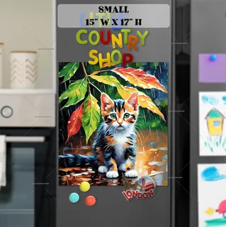 Preview of Kitten in the Rain magnet in Small size.