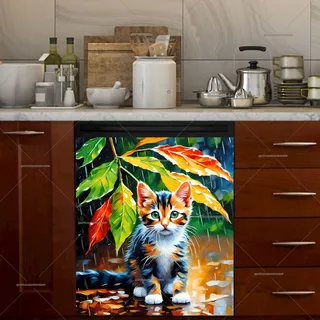 Preview of Kitten in the Rain magnet.