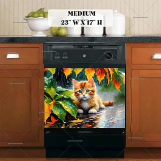 Preview of Kitten in the Summer Rain magnet in Medium size.