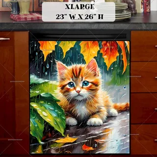 Preview of Kitten in the Summer Rain magnet in Extra Large size.