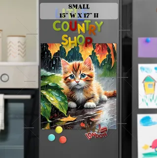 Preview of Kitten in the Summer Rain magnet in Small size.