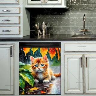 Preview of Kitten in the Summer Rain magnet.