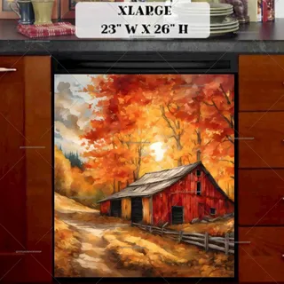 Preview of Country Autumn Barn magnet in Extra Large size.