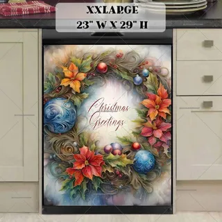 Preview of Christmas Greetings Wreath magnet in XX Large size.