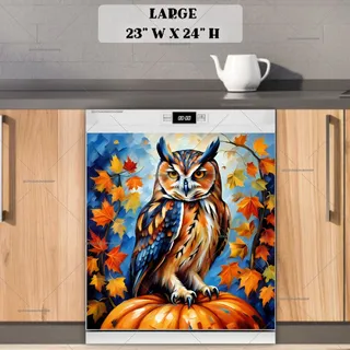 Preview of Gorgeous Autumn Owl magnet in Large size.