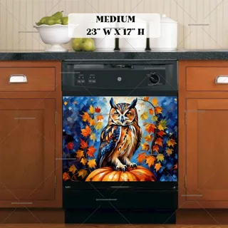 Preview of Gorgeous Autumn Owl magnet in Medium size.