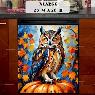 Preview of Gorgeous Autumn Owl magnet in Extra Large size.