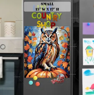 Preview of Gorgeous Autumn Owl magnet in Small size.